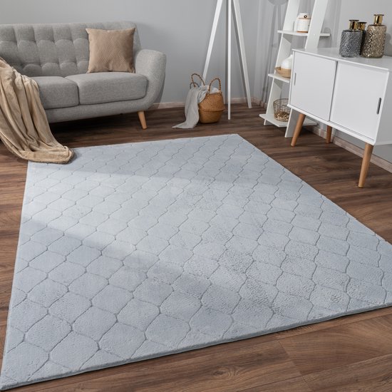 Paco Home Tapis Salon Poils Ras Motif Scandinave Boho Motif Géométrique 80x150 Cm