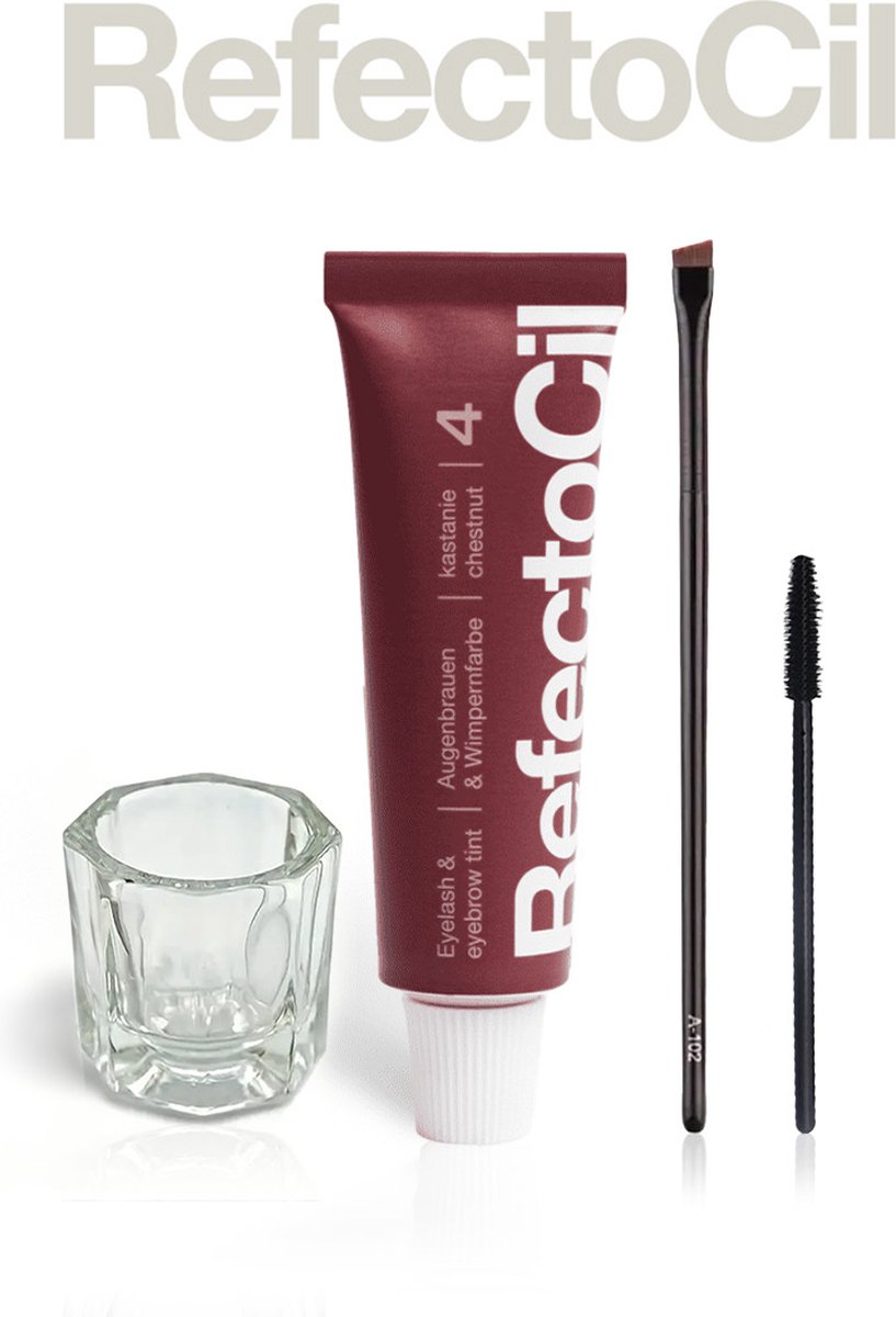 Goedkoopste Refectocil Wimper, Wenkbrauw & Baard Verf Kit Zonder Oxidant Nr 4 Kastanje