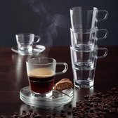 Leonardo Espresso glas- en schotel Senso 70 ml - 6 stuks