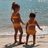 Swim Essentials Bikini Meisjes - Zwemkleding Meisjes - Oranje Hartjes - Maat 134/140