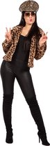 Wilbers & Wilbers - Hoer & Stripper & Bunny & Playboy Kostuum - Mingle In The Jungle Luipaard Jasje Vrouw - Bruin - Maat 44-46 - Carnavalskleding - Verkleedkleding
