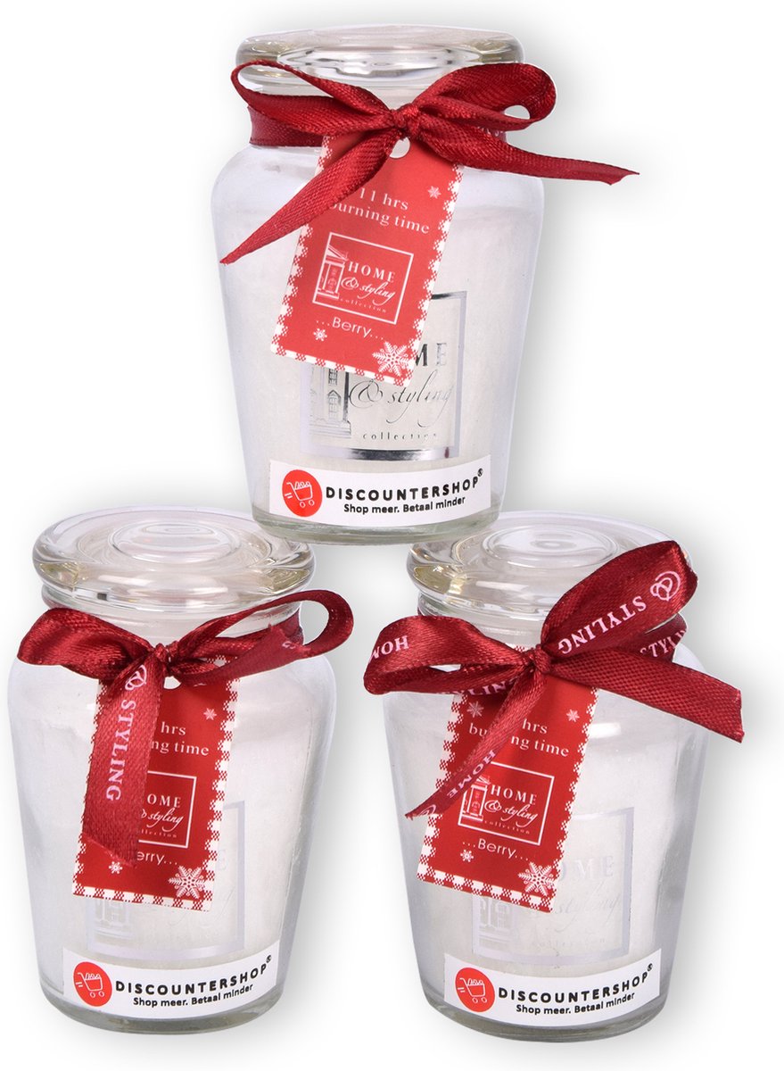 Luxe Geurkaarsen Gift Set - Set van 3 Geurkaarsen in Glas (Vanilla Geur) - Voor Binnen - Huishouden - Wit - Brandtijd 11 uur - Afmetingen: 4.5cm x 7.5cm x 8.2cm — cadeau in Wonen & Interieur - foto 3