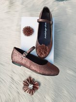 Ballerina's-bruidsschoen-platte schoenen-glitterschoen-prinsessenschoen-schoen bruidsmeisje-gespschoen (mt 24)