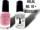 Halal Nagellak - BreathEasy - nagellak no. 10 + Base&Top - waterdoorlatend - luchtdoorlatend - Halal - Combideal