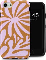 Selencia Hoesje Geschikt voor iPhone SE (2022) / SE (2020) / 8 / 7 / 6s / 6 Hoesje - Selencia Vivid Backcover - Modern Bloom Pink