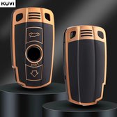 Luxe Auto Smart Sleutelhoes Voor BMW E60 E61 E70 E81 E81 E87 E90 E91 E92 X 1X5X3 3 5 6 Series Z4 Beschermhoes Key Accessoire Goud Zwart