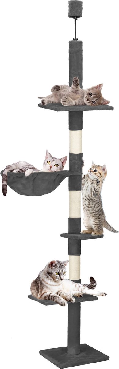 Springos Krabpaal 2 Etages Voor Katten Meubelbescherming 35 x 34,5 47