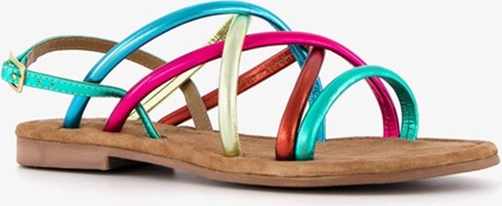 Harper leren sandalen metallic meerkleurig - Roze - Maat 38