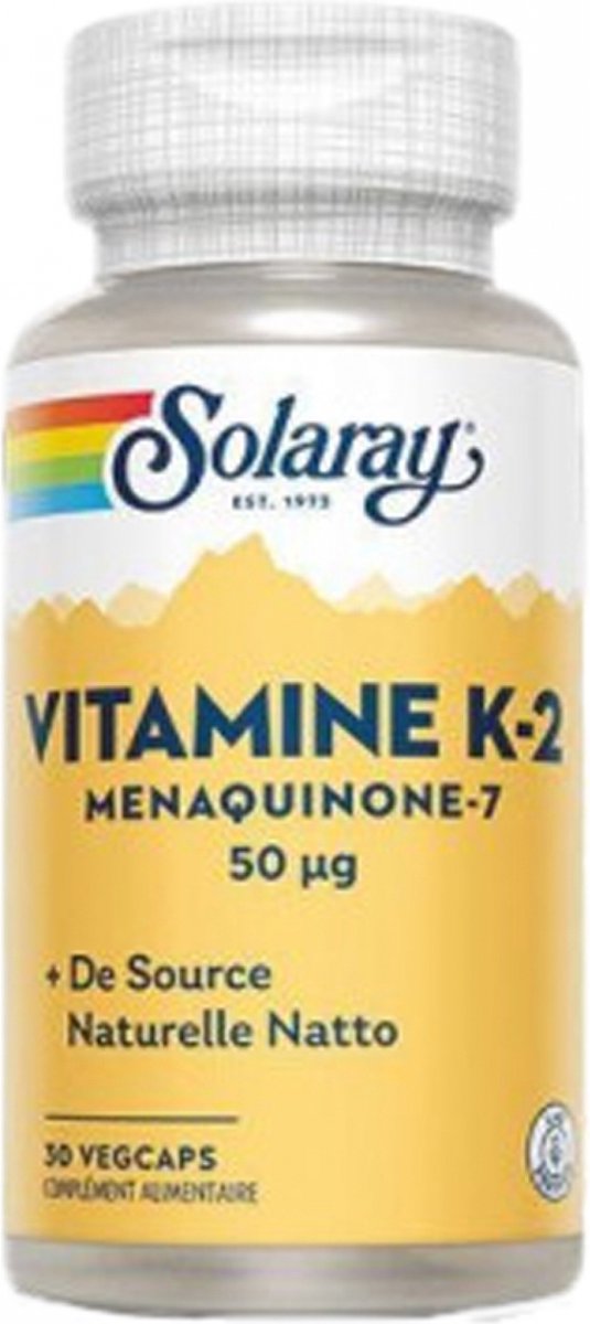 Goedkoopste Solaray Vitamine K-2 Menaquinone-7 50 µg 30 Plantaardige Capsules