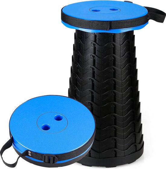 thumbnail: Tubiaz 2 X Draagbare Klapkruk, Draagvermogen 180 Kg, 6-44 Cm In Hoogte Verstelbare Lichte Telescopische Kruk, Uittrekbare Vouwkruk, Campingkruk, Opvouwbare Kruk Voor Camping, Tuin, Vissen, Zwart