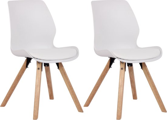 In And OutdoorMatch Stoel Richelle - Wit - Set van 2 - Kunststof - Hoogwaardige bekleding - Stijlvolle stoel - Luxe uitstraling
