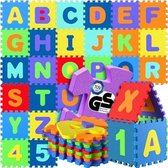 86-delige Puzzelmat Baby Kinderen 3,3m² Speelmat Vloerbeschermingsmat Kruipmat Letters Cijfers ABC Leermat XXL Schuim Kleurrijk
