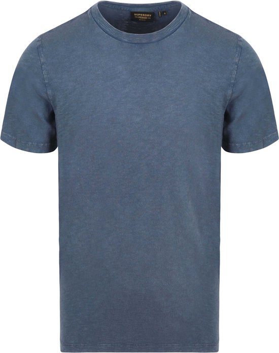 Superdry - Slub T-Shirt Melange Blauw - Heren - Modern-fit