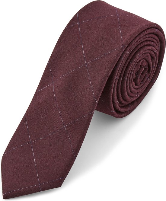 Cravate bordeaux à carreaux