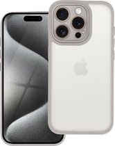 Case2go - Telefoonhoesje geschikt voor iPhone 15 Pro - Back Cover - Variete Hoes - Grijs
