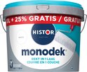 Histor Monodek Muurverf Mat - Dekt in 1 Laag - Afwasbaar - Geschikt voor Binnen - 12.5L - Wit