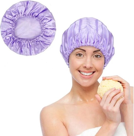 Bonnet de douche Femme - Bonnet de Shower - Cheveux Droog - Bonnet de douche - Violet