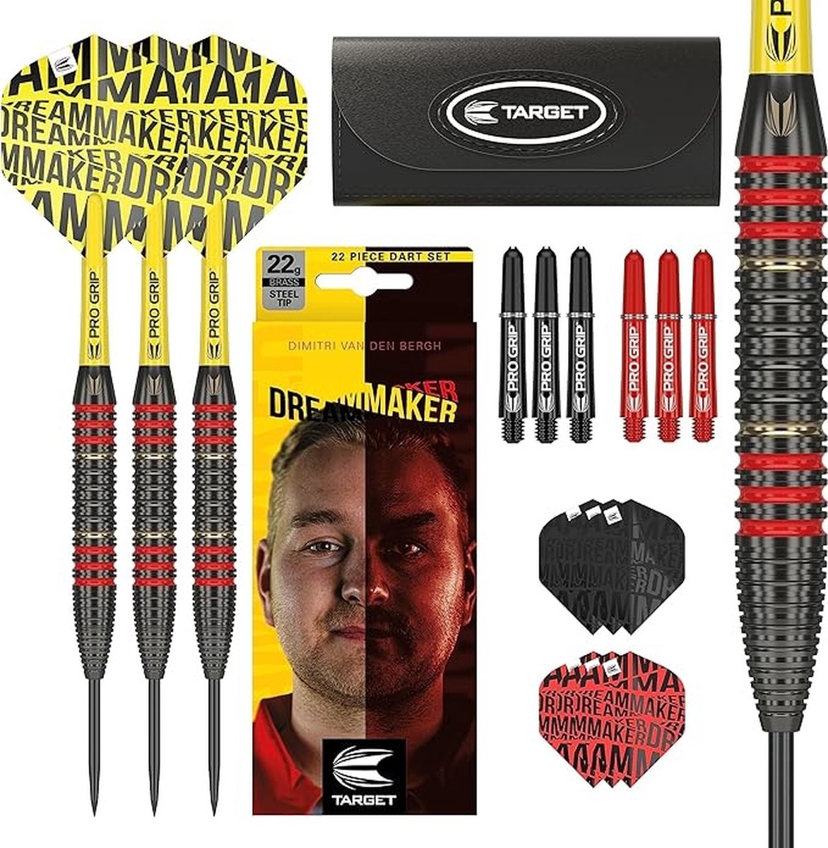 Target Dimitri van den Bergh Brass Set 22 Pieces - Dartpijlen