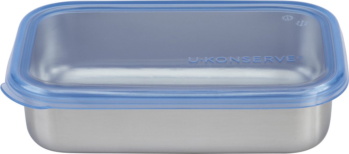 U-Konserve - rechthoekige rvs voedselcontainer met siliconen deksel - 750ml - cosmic blauw