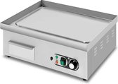 HCB® - Professionele Horeca Bakplaat - glad - 230V - RVS / INOX - Electrisch Grill apparaat - 55x47x21.5 cm (BxDxH) - 23 kg