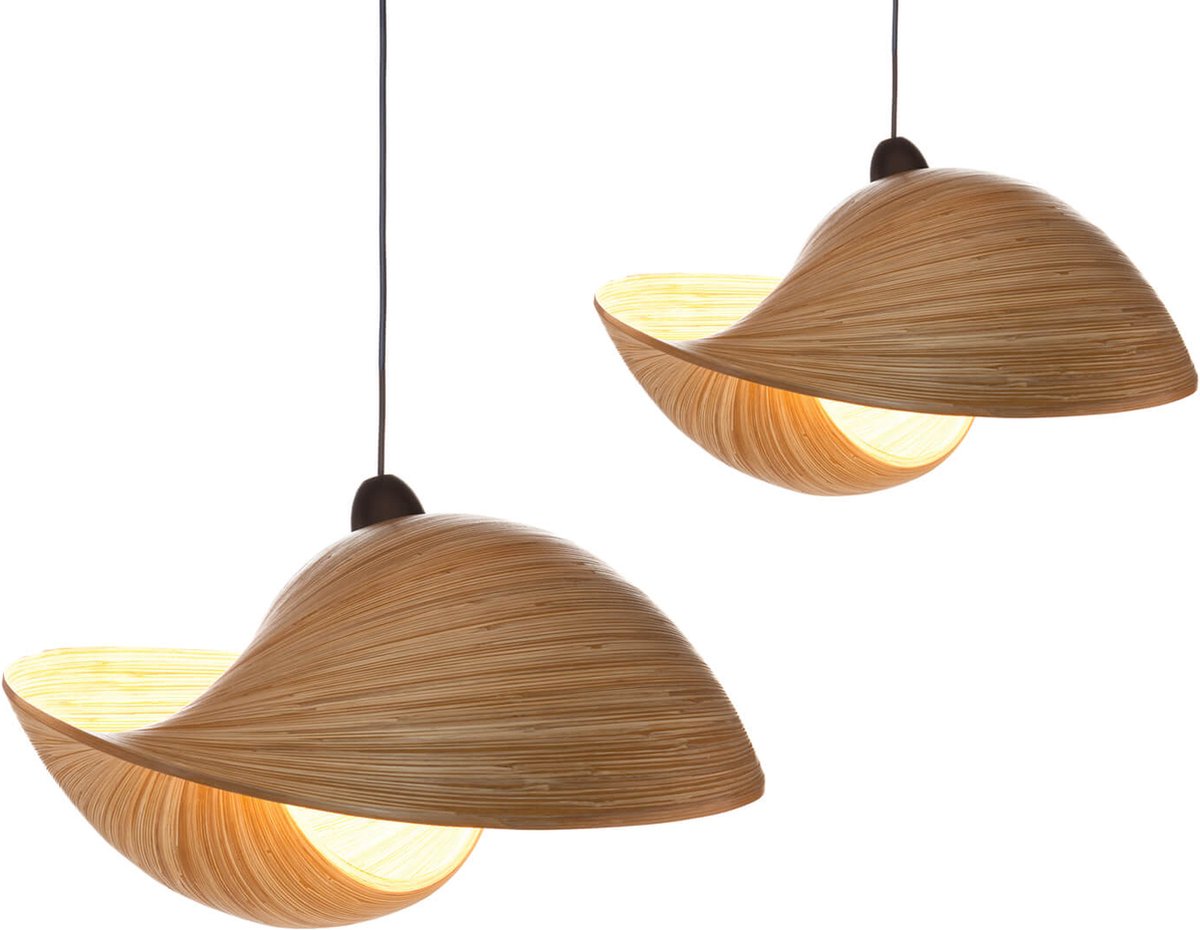 Hanglamp lamp woonkamer slaapkamer Design Bamboe Schelp 40 cm