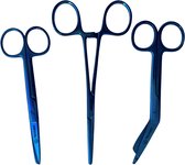 Verpleegkundige scharenset "Deep Blue" - MDR Certificaat - verbandschaar - verpleegkundige schaar - kocher - verpleegkundige accessoires - verpleegkundige cadeau