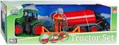 Tracteur Kids Globe avec cuve à lisier roue libre 49cm vert/rouge