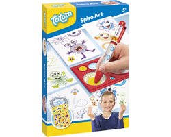 foto van Totum Spirograaf knutselset teken set incl. 6 kleurenpen en herbruikbaar sjabloon - Spiro art 5+ cadeau tip creatief speelgoed jongens en meisjes