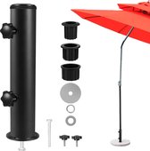Bastix - Zonnescherm voor tuin, universele tuinparasol, standbuis, parasolhouder met 3 vergrendelwielen (48/38/32 mm), parasolbasis standbuis voor granietplaat, marmerblok, cementplaat