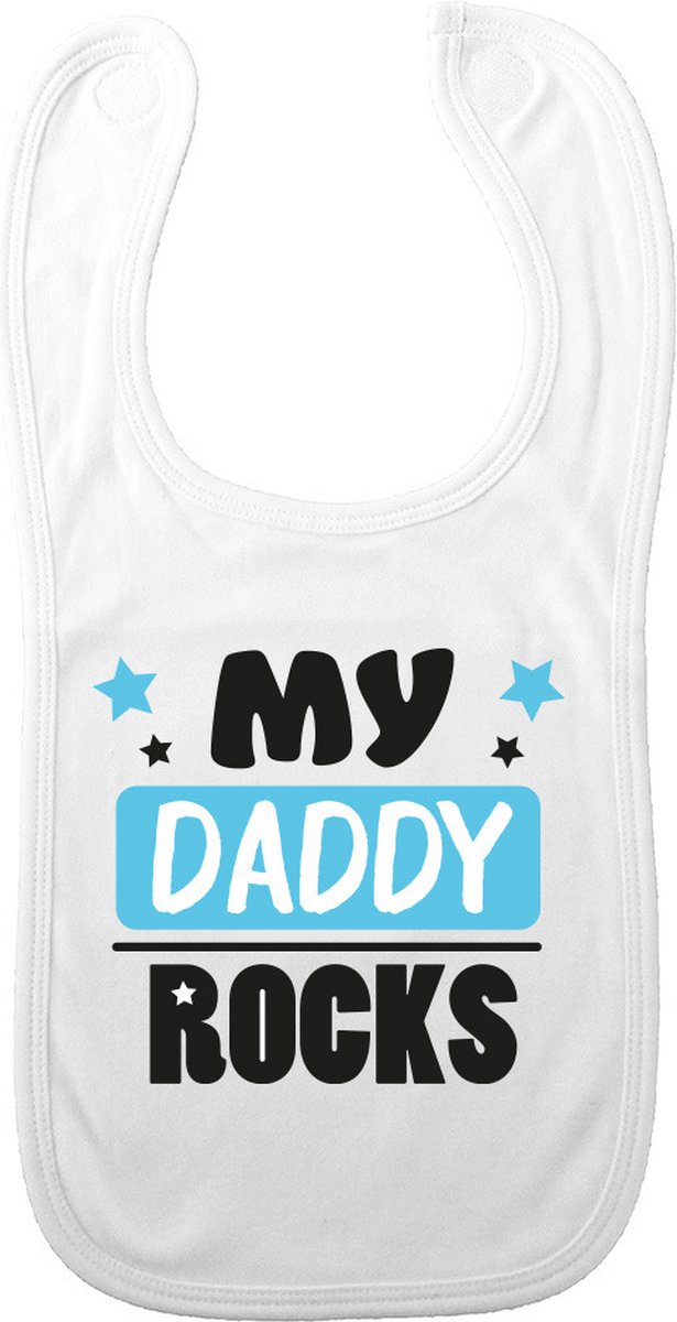 Goedkoopste Bellatio Decorations Baby slabbetje - blauw - daddy rocks - kraam cadeau - slab/morsdoek - Vaderdag