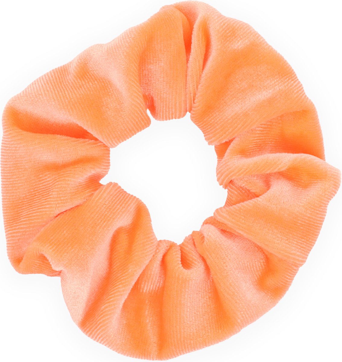 Kraagjeskopen.nl Scrunchie Velvet NEON oranje Haarelastiek Haaraccessoire - 1 stuk