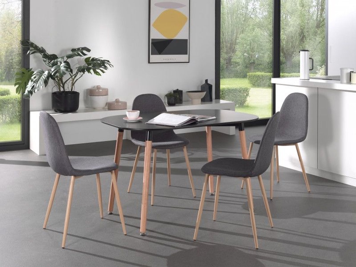 Tafel 'Evi' 120x80 Zwart mat