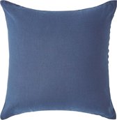 Homescapes Taie d’oreiller en lin lavé Bleu marine – 40 x 40 cm