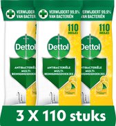 Dettol Doekjes Citrus 110st - 3 Stuks - Voordeelverpakking