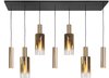 Highlight - Hanglamp Perugia 4+3 lichts L 130 cm zwart goud