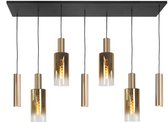 Highlight - Hanglamp Perugia 4+3 lichts L 130 cm zwart goud