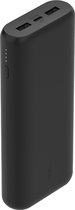 Belkin Boost-Up Charge 20.000 mAh Powerbank - USB-A naar USB-C-Kabel - 3-Poorts - geschikt voor iPhone - 20W - Zwart – Snelladen - Compact
