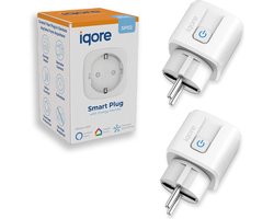 2x Slimme Stekker met Tijdschakelaar en Energiemeter - WiFi Smart Plug 16A - Google Home & Amazon…