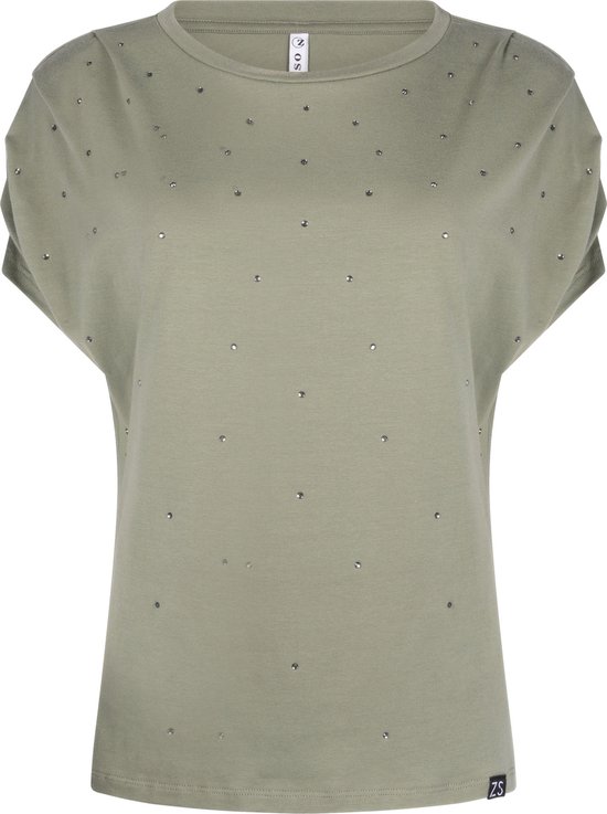 Zoso T-shirt T Shirt With Studs 241 Star 1250 Green Dames