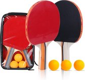 Bastix - Professionele tafeltennisset, 2 tafeltennisbatjes + 3 tafeltennisballen, tafeltennisbatjes met tas, tafeltennisset, ideaal voor amateurs, beginners, professionals
