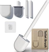 Wc borstel - Toiletborstel met houder - Flexibel - Wc borstel siliconen - Wc borstel met houder - Toiletbrush - Wit