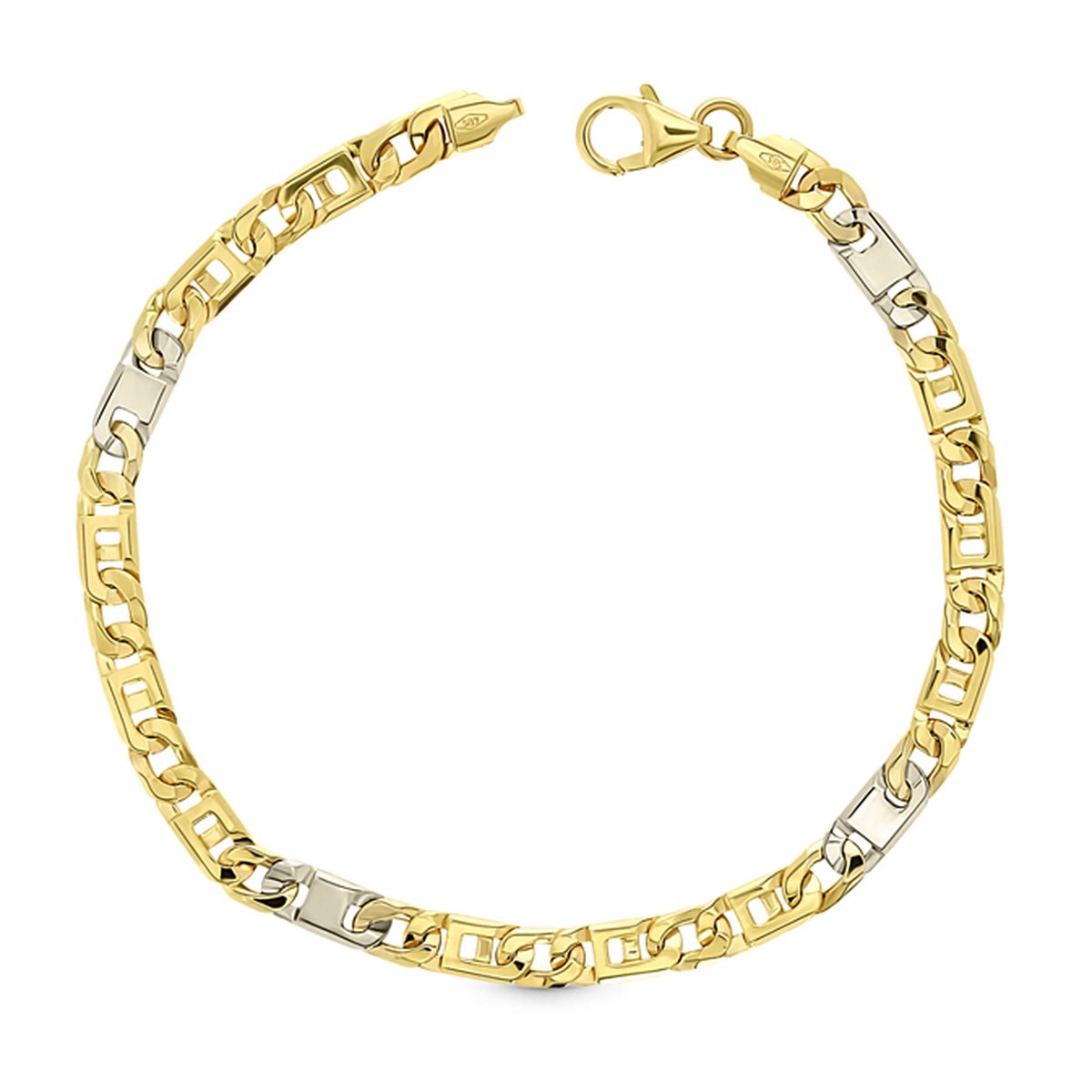 Juwelier Zwartevalk 14 karaat gouden bicolor armband - ZV 1283/19cm