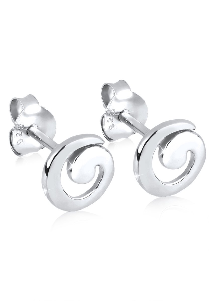 Elli - Oorbellen - Dames Stud Oorbellen Spiraal Geo Basis Speels in 925 Sterling Zilver - Dames