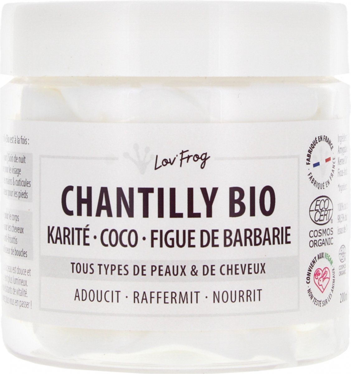 Lov'FROG Biologische Shea - Kokos - Cactusvijg Chantilly 200 ml