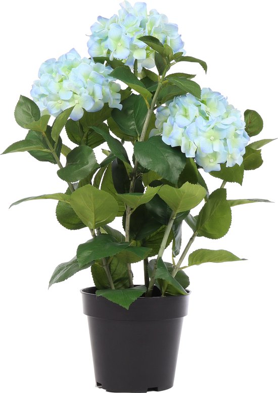 Kunst Blauwe Hortensia | 65cm - Namaak hortensia - Kunstplanten voor binnen - Kunst hortensia