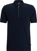 BOSS Palston slim fit heren polo - pique - donkerblauw - Maat: S