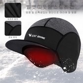 West biking - unisex outdoor Cap - Multi functioneel Thermo Fleece Headwear Cover - Zwart