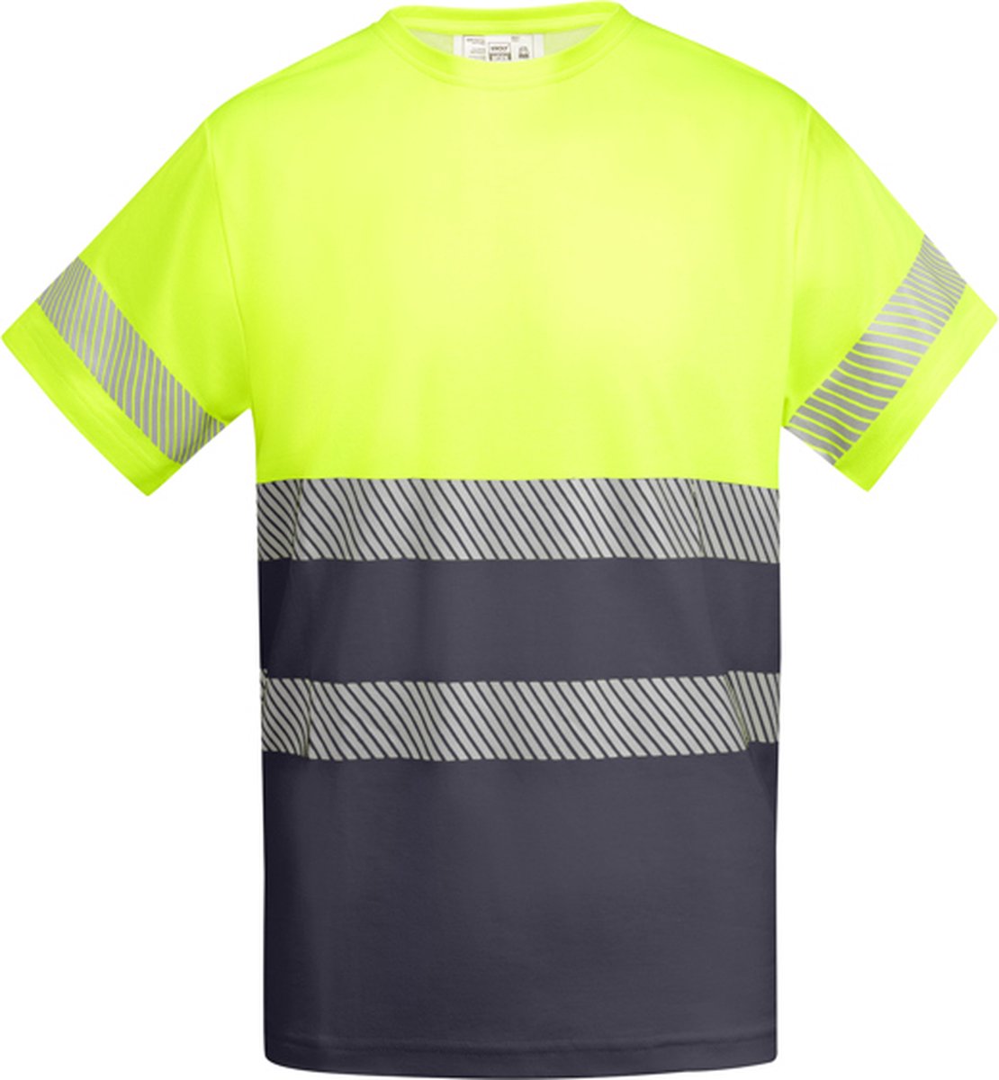 Roly T-Shirt Tauri RY9317 - Lead 23/Fluor Yellow 221 - 4XL