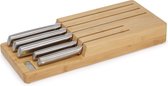 Joseph Joseph - Elevate Steel Messen met Houder voor Lade Bamboe 5-Delig - Roestvast Staal - Bruin
