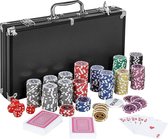 GAMES PLANET Pokerset - Koffer - 1000 Chips - Speelkaarten - Aluminium - Zwart